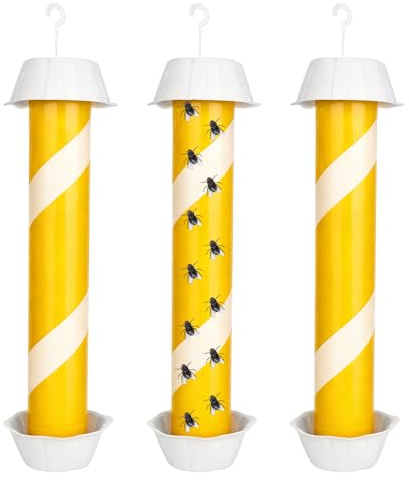 yotutun 3 Pièces Piège à Mouches des Fruits, Anti Moucherons Intérieur Attrape Mouches Cuisine avec Crochet de Suspension Suspendus Bâton Piege a Moucherons pour Extérieur et Intérieur
