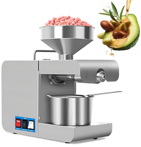 Máquina de prensa de aceite, extractor comercial de aceite frío y caliente con función de calefacción, extracción eficiente para nueces y semillas