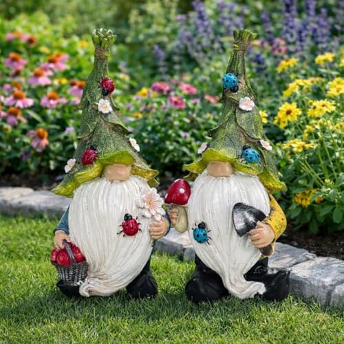Online Fuchs Gartenfiguren für außen - 2er Set lustige Gartenzwerge, Wichtel - Deko Figuren für Frühling, Sommer und Herbst - 21 cm groß, wetterfest