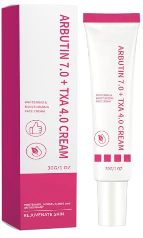 Arbutin 7% + Tranexamsäure 4% Creme, Creme gegen Hautflecken und für einen strahlenden Teint, aufhellende Gesichtscreme, Creme zur Milderung und Reparatur von Hautflecken, speziell gegen matte Haut
