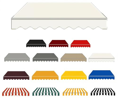 Genérico Tela De Repuesto para Toldo Manual con Faldón, Cubierta De Lona Impermeable para Toldo, Tela para Toldo Retráctil, Cubierta De Repuesto para Toldo De Patio, Jardín,Blanca,300x200cm