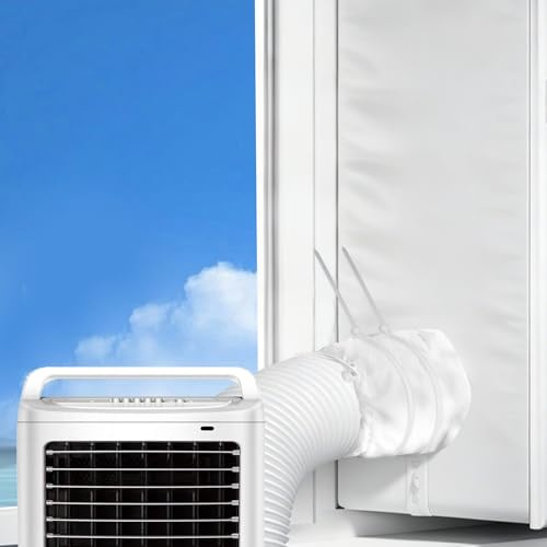 Les-Theresa 300cm Air Conditioner Window Seal Kit with Drawstring Design | Universal Window Seal Waterproof Ac Window Seal Kit, Portable Universal Window Kit for Mobile Air Conditioner Unit