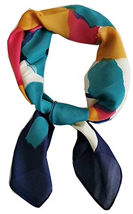 FONYVE Silk Feeling Scarf Medium Square Satin Head Wrap for Women 27.5 inches