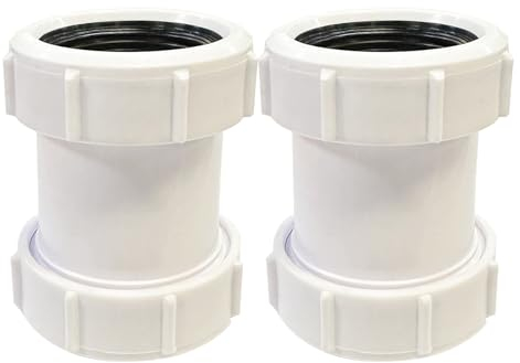 Lot de 2 raccords de tuyau droits en PVC de 40 mm pour raccord de tuyau d'évacuation de baignoire 1,27 cm