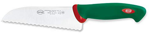 Sanelli Premana Professional Coltello Pizza seghettato, Acciaio Inossidabile, Verde/Rosso, Lama 16 cm