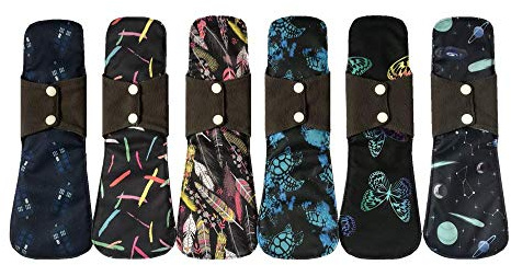 MUMBABY Menstruationsbinden, 30,5 cm, schwere Menstruationsbinden, Bambusfaser, wiederverwendbar, für Fenster, 30,5 cm, 6 Stück