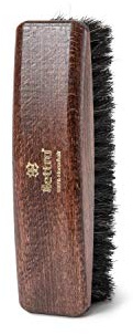 Lettro Polierbürste für Schuhe, Holzbürste für Glänzende Stiefel und Schuhe, Schuhpolierbürste mit Rosshaar für Schuhwerk aus Glattleder, Schwarze Borsten