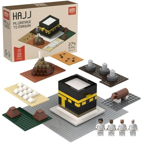 TAKVA DEENBLOCKS HAJJ Pilgrimage to Makkah Building Blocks Ramadan, leksak, Hajj-present, Kaaba-tegelstenar, islamiskt pedagogiskt spel för vuxna/familjer/barn/barn