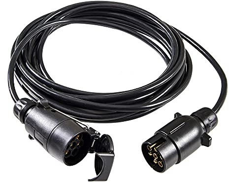Feuunly Anhänger Verlängerungskabel 7 Polig 6,5 Meter, 12V Anhänger Kabel Verlängerung 7 Polig, Anhängerkabel Mit Anhänger Stecker Steckdose 7 Polig, Für KFZ PKW Traktor RV Anhänger Kabel(6,5 Meter)