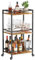 Lifewit Carrito de Cocina, Carrito Auxiliar de 3 Niveles,Carrito de Servicio de té con Ruedas con Bloqueo,Carrito de Cocina y Alcohol para Comedor y Sala de Estar,43.2 x 30 x 81.5 cm, Marrón rústico