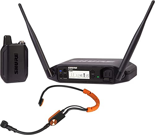 Shure GLXD14R+/SM31 Sistema de micrófono inalámbrico Digital de Doble Banda para Fitness, aeróbicos – Duración de la batería de 12 Horas, Alcance de 100 pies | SM31FH Fitness Headset Mic, Receptor de