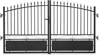 Gardenode Easy Clôture Portail Aluminium Tradition Style ferronnerie 3m00 Noir