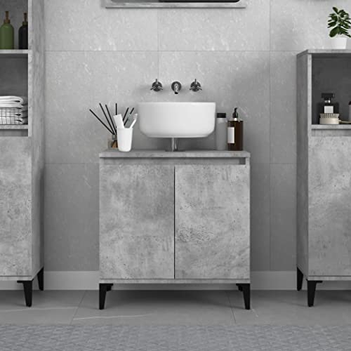 DCRAF Möbelset Spültisch Schrank Beton grau 58x33x60 cm Engineered Wood