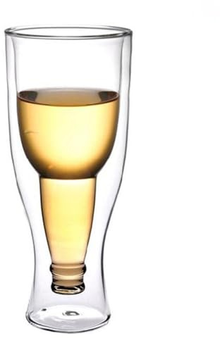 soulnioi Verre à bière 350 ml, double paroi isolée à l'envers