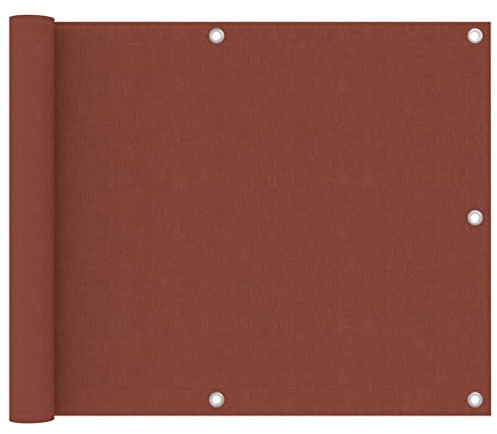 MNISDFL Sichtschutz Balkon seitenwand Zaun sichtschutz Balkon-Sichtschutz Terracotta-Rot 75x300 cm Oxford-Gewebe