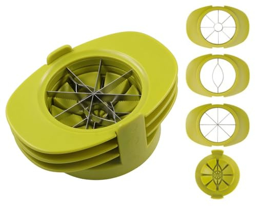 GUDEKIKL 4 In 1 Fruit Cutters Slicer, Stainless Steel Fruit Divider Corer, Fruit Slicer With Non-Slip Base, Mango Slicer Splitter Corer Set Kitchen Gadget