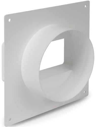 Raccord rectangulaire 110 x 55 mm à 100 mm avec bride murale, canaux plats vers adaptateur de tuyau rond, climatisation, ventilation, chauffage, refroidissement