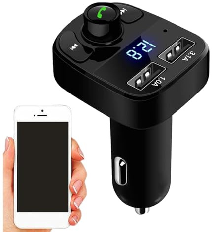 Aznever Auto-FM-Transmitter, kabelloser Auto-Radio-Adapter-Empfänger - Autoradio FM-Adapter Sender Empfänger,Freisprech-FM-Radio, Musik, MP3-Player, Stereo-Auto-Set für SUVs, Autos, LKWs, Wohnmobile