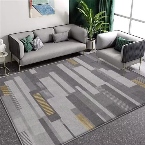 Kunsen babyzimmer Teppich Couch Wohnzimmer Teppich Freizeit Grauer Teppich geometrisches Design Wohnzimmerteppich Esszimmerzubehör waschbar flokati Teppich waschbar 90X150CM