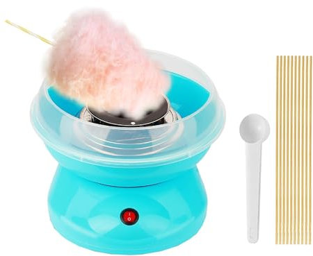 PLABNK Macchina per Zucchero Filato per Casa, Contenitore per Lo Zucchero sul Piatto Girevole + Materiale Sicuro, Funzionamento Semplice, Divertente per Preparare Rapidamente Lo Zucchero Filato,Blue