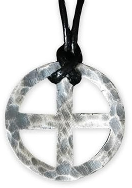 Baldur Jewelry – handgehämmerte Sonnenkreuz Halskette – Sonnenkreuz Halskette – Sonnenrad Anhänger Halskette – Sonnen Halskette für Damen und Herren – Halskette aus 925er Sterlingsilber