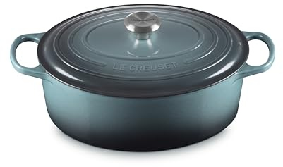 Le Creuset Cocotte en Fonte Émaillée Signature avec Couvercle, Ø31cm, Ovale, 6.3 L, 5.705 kg, Ocean, 21178313602430