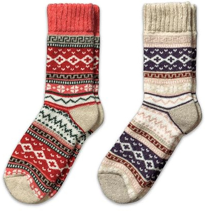 NORDIC Socks 2 paires, Chaussettes en Laine Mérinos pour Hommes et Femmes, Chaussettes d’hiver, Chaussettes Chaudes (FR/ES, Numérique, 39, 42, Taille normale, Taille normale, Ida)