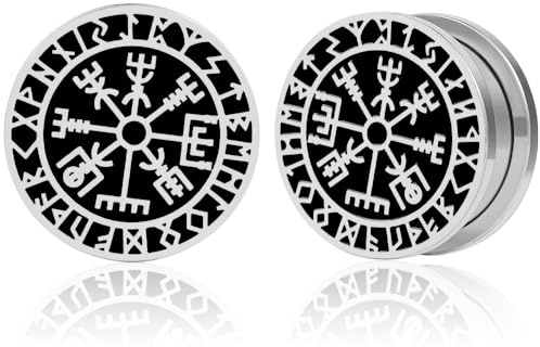 DOEARKO Flesh Tunnel Dilatatore per orecchio in Acciaio Inossidabile Tunnel per orecchio Ear Stretching Piercing per Uomini e Donne 8 mm a 16 mm (Argento, 14mm)
