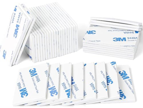Molkor Doppelseitiges Klebeband Extra Stark, 40 Stück 3mm Dick Klebepads Doppelseitig, Schaumstoff Klebepads, Wasserfeste Klebepads für Zuhause Büro Auto Schule, Weiß Rechtecken Klebeband (Weiß)