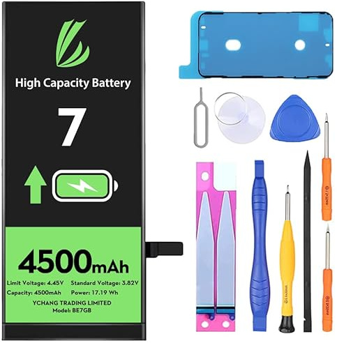 LL TRADER Akku für iPhone 7, 4500mAh mit Reparatursets | Hochleistungs-Ersatzbatterie Kompatibel mit iPhone 7, A1778, A1660, A1779