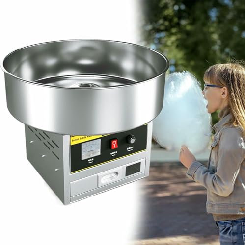 HOTAPEPU Máquina Comercial Grande para Hacer Algodón de Azúcar, Máquina Eléctrica para Hacer Algodón de Azúcar con Recipiente de Acero Inoxidable,Cuchara para Azúcar,para Reuniones Familiares~/