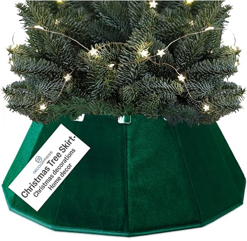 Deco Express Weihnachtsbaum-Rock - Festliche Christbaumdecke für Weihnachtsdekoration, Weihnachtsbaum Decke zum Schutz des Bodens & stilvolle Ergänzung der Feiertags-Deko Grün