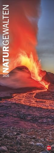 Naturgewalten - Vertikalkalender - Kalender 2026 - Heye-Verlag - Wandkalender mit spektakulären Aufnahmen - 24,5 cm x 69 cm