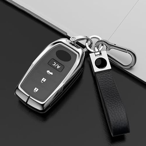 RINGDSW Autoschlüssel Hülle Schlüsselhülle, Schlüsseltasche Autoschlüssel Schutzhülle Schlüsselgehäuse für Toyota bZ4X.,Silver