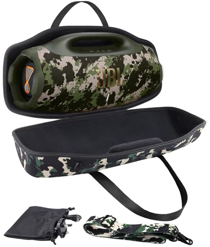 co2CREA Étui de Voyage Rigide pour JBL Boombox 4 Enceinte Portable | Coque EVA Antichoc avec Bandoulière Amovible et Mini Pochette à Accessoires Indépendante