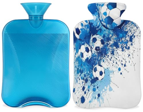 Borsa dell'acqua calda da 2 l per alleviare il dolore, morbida per collo e spalle, mani e piedi, impacco caldo e freddo, per adulti e bambini