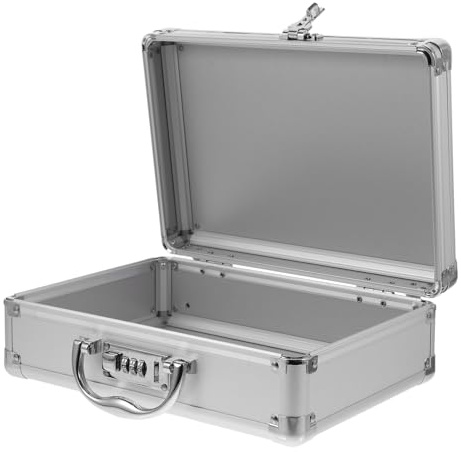 HAMPPLIES Malette Rigide Outil Aluminium avec Serrure à Code Mallette Portable à Poignée Caisse de Rangement Multifonction pour Outils et Accessoires Valise Compacte pour Usage Intérieur et