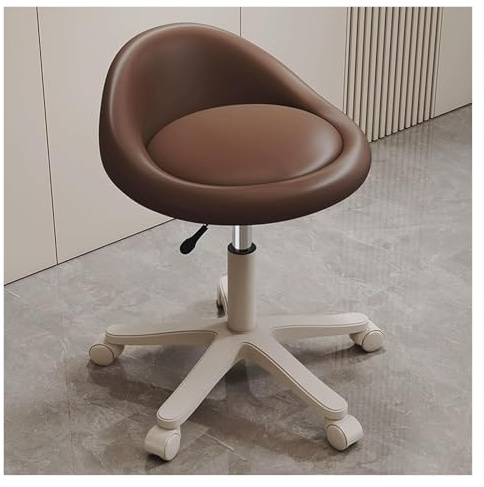 FXLUHAY Sattelhocker, höhenverstellbarer Salonhocker mit Rückenlehne, Rollstuhl for Friseure, Bürotheken, Schönheitsarbeiten(B)