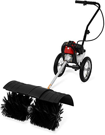 EBERTH Barredora Escoba motorizada Escoba de Gasolina 3 CV, Motor de 2 Tiempos, 52 cm³, con Ruedas, Incl. 2 Rodillos de Barrido de 30 cm, Ancho de Barrido 60 cm