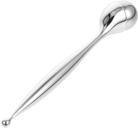 GRADENEVE Portable Silver for Eyes Eye Massage Roller with Metal Iced Cooling Design to Reduce Dark Circles Handheld Beauty Tool for Travel Use