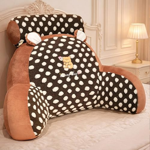 AZMAHT Lesekissen Für Bett Und Sofa, Wandkissen Bett Aus Weichem Sherpa-Fleece, PP-Baumwollfüllung, Mit Nackenrolle & Armlehnen Für Lesen, Fernsehen, Gaming, Erwachsene Kinder,7,70×50cm