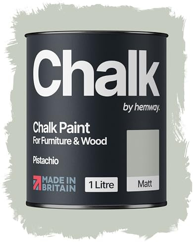 Hemway Chalk Paint Pistachio Green 1L, Matt Finish Shabby Chic | Furniture Paint, Chalk Furniture & Walls, Quick Dry & 1 Coat