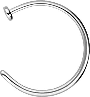 PIERCINGLINE Nasenring offen aus Chirurgenstahl - Nasenpiercing in 4 Farben und vielen Größen