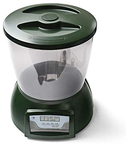 HAIEO Automatic Fish Feeder, LCD display 4.25L Auto Pond Fish Feeder timing quantitative Fish Food Dispenser For Aquarium Pond