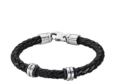 LOTUS STYLE Pulsera Hombre Acero Inoxidable 316L Brazalete de Diseño Sofisticado, Confortable y Resistente al Agua - Pulseras Hombre - Negra 220.00 mm LS2093-2/1 - Regalo de Cumpleaños, Día del Padre