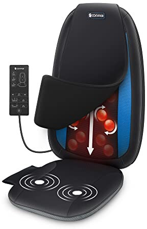 COMFIER Shiatsu Back Massager with Heat -Deep Tissue Kneading Electric Massage Chair, Massage Chair for Full Back, Massage Seat Cushion for Home or Office Chair Use