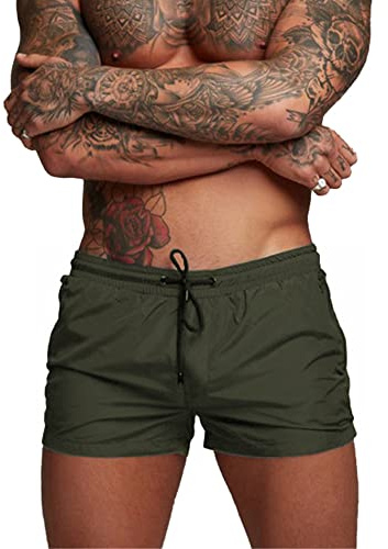 Donason Badbyxor för Män Shorts med Meshfoder, Sommar Snabbtorkande Boardshorts med Fickor och Justerbar Dragsko för Strandsimning
