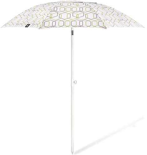 Terra Nation Au Kiri rPET Beach Umbrella Round UPF 50+ Recycled Diameter 1.8 m, Sunflare Green, Big