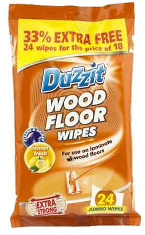 3 x 24 Pack Duzzit Wood Floor Wipes Suitable For Laminate And Wood Floors