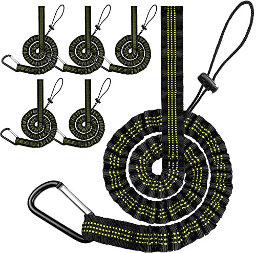 Raweao 6-Pack Upgraded Tool Lanyard for Working at Height, Retractable Tool Tethering Kit for Scaffolding, Multifunction Dual Rope, Maximum Weight Limit 6.8KG/15lb Tool Tether Safety Rope